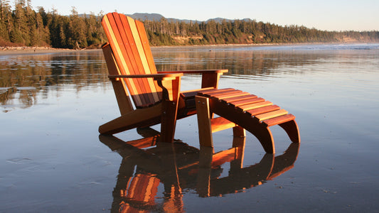 Clear Cedar Adirondack Chair and Footrest set