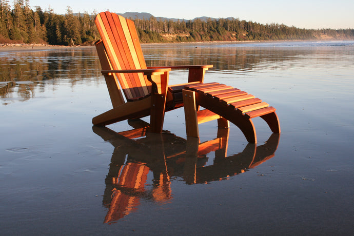 Clear Cedar Adirondack Chair and Footrest set